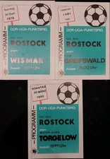 3 Fußballprogramme TSG Bau Rostock DDR Liga 1979/80