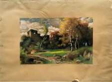 Pastell schlossruine - pastell,