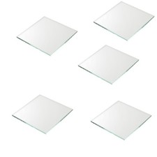 20 Uhrengläser eckig flach im