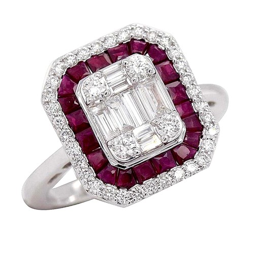 18k gold rubin diamant - gold,