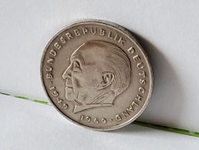 2 DM Sonderumlaufmünze Konrad Adenauer 1969 F Stuttgart 20 Jahre Grundgesetz