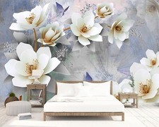 3D Weiße Blumen ZHUC3877