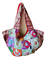 Beuteltasche Umhängetasche Mehrfarbig Mittel Patchwork 56 cm x 28 cm Handarbeit