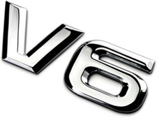 V6 Chrom Auto Emblem car