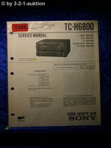 Sony service manual - sony, tc