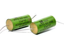 2x MKT X2 Audio Kondensator ERO F1773-522-2000, 2,2 MFD / 250 VAC / 630 VDC, NOS 