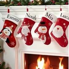 Nikolausstiefel / Weihnachtsstrumpf / Nikolaussocke Rot mit Namen