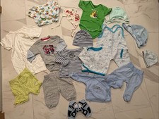 Junge Baby Erstlings Set Gr.56-62 Blau Mütze Body Strampler 