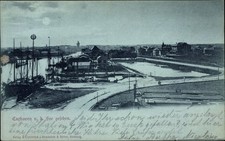 Mondschein Ak Cuxhaven, Blick