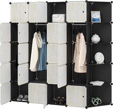 Kleiderschrank  DIY Steckregalsystem schwarz & Eiche hell rs0102she