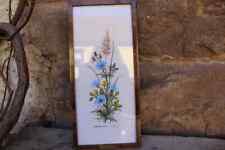 Wiesenblumen Aquarell auf Leinen signiert im Holzrahmen