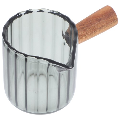 Milchkrug mit holzgriff - milchkrug,
