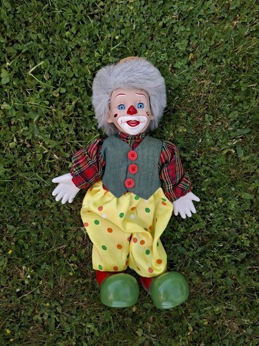 Porzellanpuppe bunter clown - porzellanpuppe,