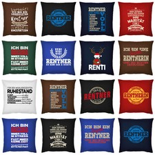 Rentner / Rentnerin Deko Kissen - Geschenk Kissen Ruhestand - Sprüche Rente