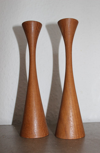 Holz kerzenständer - 2x,