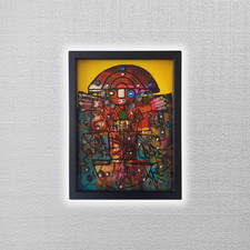 ORIGINAL Ölgemälde auf Karton inkl. Rahmen | Abstrakte/Moderne Kunst/Streetart