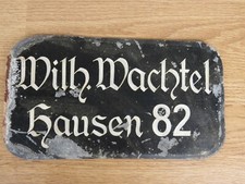 Unikat Antike Metall Hausnummer mit Namen 