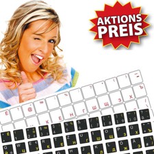 ✅ Russische Tastaturaufkleber Keyboard-Sticker Kyrillisch Aufkleber наклейки TOP