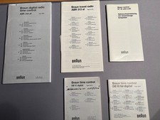 BRAUN  Konvolut  Original Betriebsanleitungen Radio + Uhren