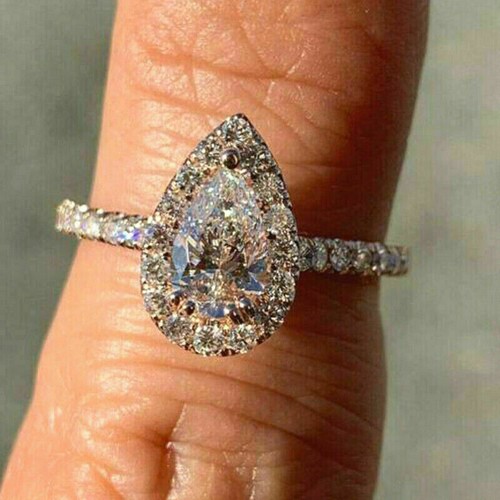 Tropfen diamant halo - kt,