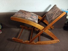 Vintage verstellbare Beinschaukel FußHocker aus Echtholz 3 Stufen