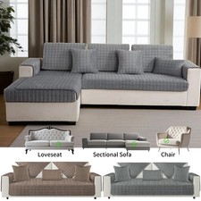 Samt-Sofabezug kariert Plüsch