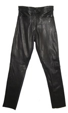 Damen Lederjeans schwarz