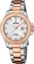 FESTINA Damen Uhr F20505/1 Edelstahlband Analog Quarz Silberfarben