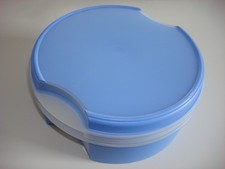 2tlg.TUPPERWARE 4017A-2 Deckel & 4016A-4 Dolce Vita Gebäckdose Keksdose blau