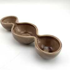 Countryfield Servierschale Keramik braun 3-geteilt Vintage Crackle Optik