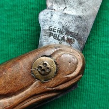 GERLACH POLAND BAUMHIPPE GARTENMESSER ANTIK C-STAHL / OBSTBAUMHOLZ 