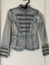 GUESS Premium Damen Jeansjacke XS – Limited Edition, Stretch, Military Style