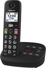 Panasonic KX-TGU130EXB Anrufbeantworter digitales schnurloses LCD-Display Schwar