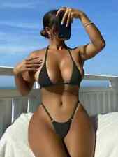 Offener Badeanzug Bikini Schnürung Brasilianisch Strap Sling Swimwear Swimsuit M
