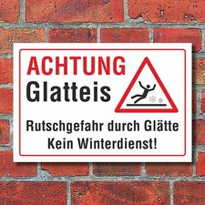 Schild Achtung Glatteis