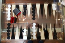 Backgammon Acryl Dapy großer DAPY-Koffer 43x68x5cm Original um 1980 Top-Zustand