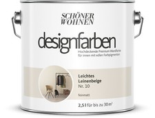 SCHÖNER WOHNEN Designfarbe Wandfarbe Leichtes Leinenbeige 2,5 l