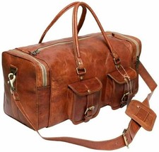 Gym New Overnight Weekend Duffle Genuine Brown Shoulder Bag Leather