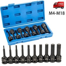 INNEN VIELZAHN STECKSCHLÜSSEL SATZ 1/2 ZOLL M4-M18 KRAFT NÜSSE SCHLAGNÜSSE