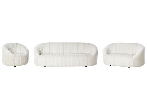 Sofa set teilig samt weiß - set, 3-teilig