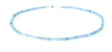 Edelsteinkette Aquamarin 45+5 cm facettierte Kugelform Ø-3 mm 925er Silber