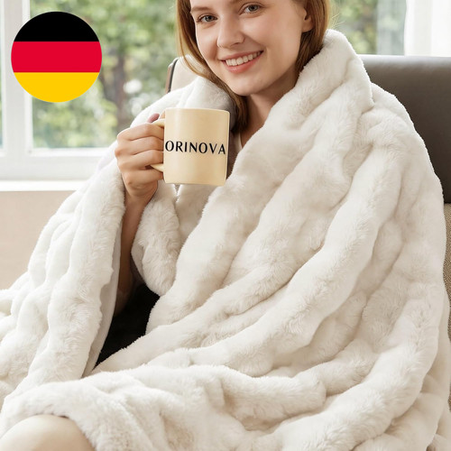 Flauschige decke beige 130x150 - beige,