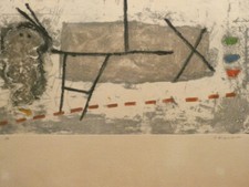 ze16/3  JAMES COIGNARD Carborundum-Radierung 1977 „Profil en gris"  Ex. ea