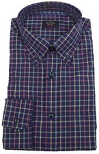 Paul & Shark Yachting Herren Langarm Hemd Shirt Kariert Brusttasche Baumwolle