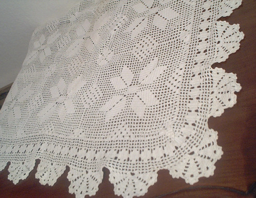 Vintage häkeldecke handarbeit - vintage,