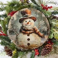 Blechschild rund Schneemann