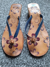 Damen Schuhe Gr 38 - Zehentrenner (Flip Flops) Sandalen v. City Walk blau / lila