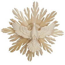 Holz Figur HEILIGER GEIST MIT SCHEIN 6/13 cm natur neu. Heiliggeisttaube Hl.