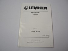 Lemken Zirkon 10/300 Kreiselegge Ersatzteilliste Spare Parts List 2012