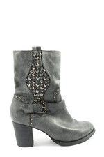 MISS BEHAVE Slouch Stiefeletten Damen Stiefeletten Gr. DE 38 hellgrau